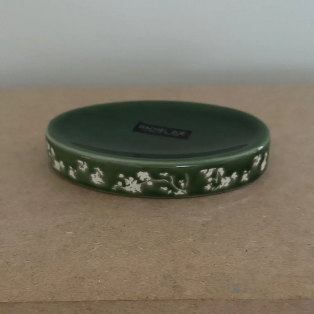 Rachel Zoe Green Ceramic Trinket or Soap Dish